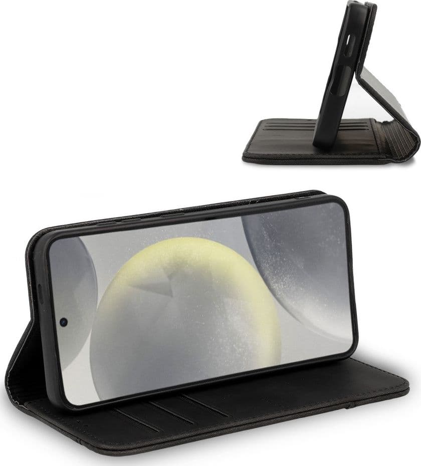 custodia a libro motorola g84 con porta carte di credito chiusura magnetica nera - 2