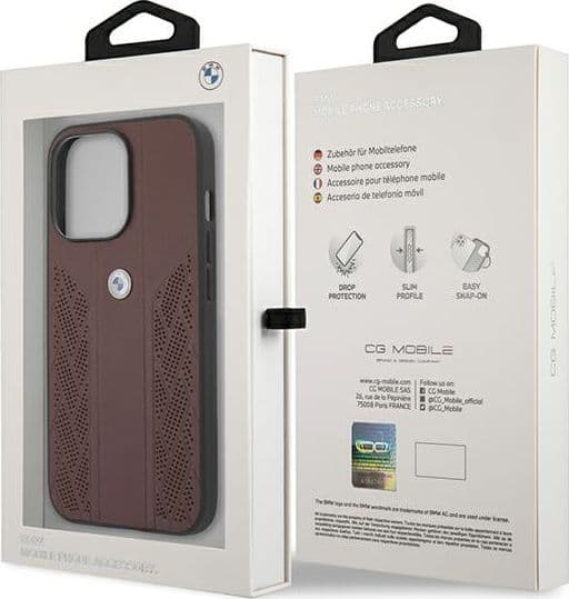 cover bmw iphone 13 pro max vera pelle rossa - 5