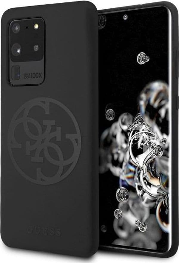 cover guess galaxy s20 ultra silicone soft touch nera