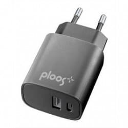 caricabatteria 20w usb + usbc nero