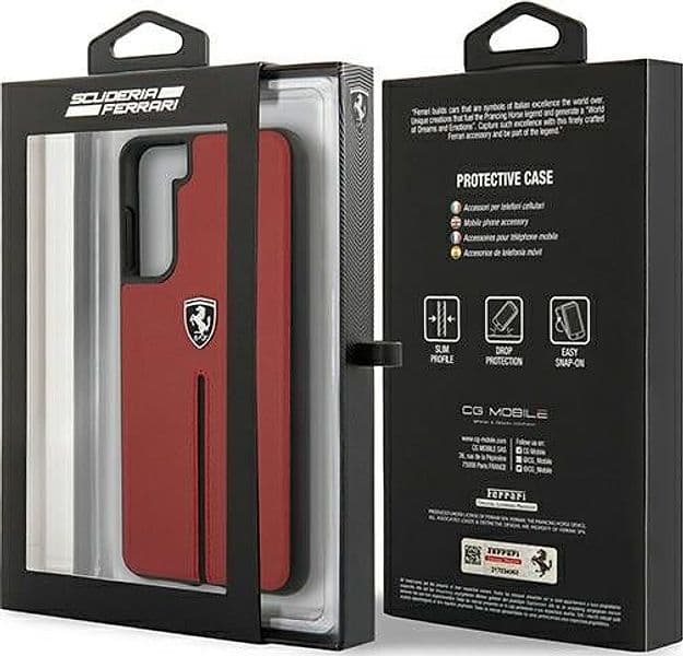 cover ferrari vera pelle rossa samsung s21 plus - 5
