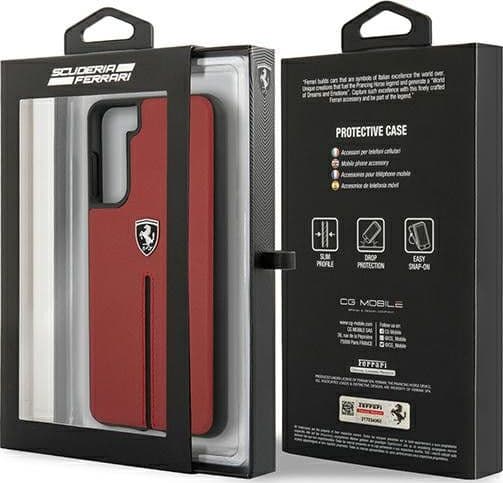 cover ferrari vera pelle rossa samsung s21 plus - 5