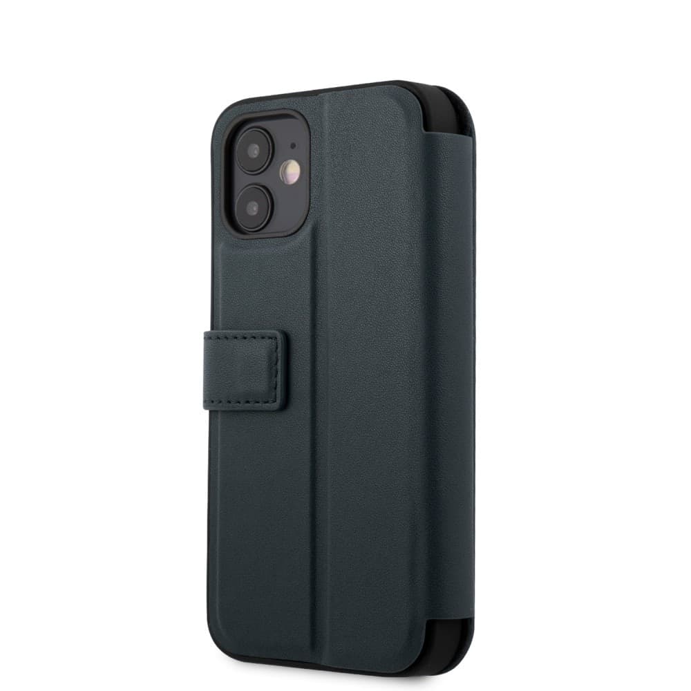 custodia a libro mercedes iphone 12 pro max blu vera pelle - 6