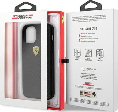 cover ferrari iphone 12 mini effetto carbonio nera - 4