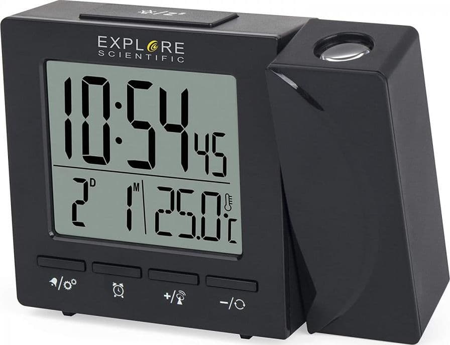 orologio a proiezione radiocontrollato nero - 3