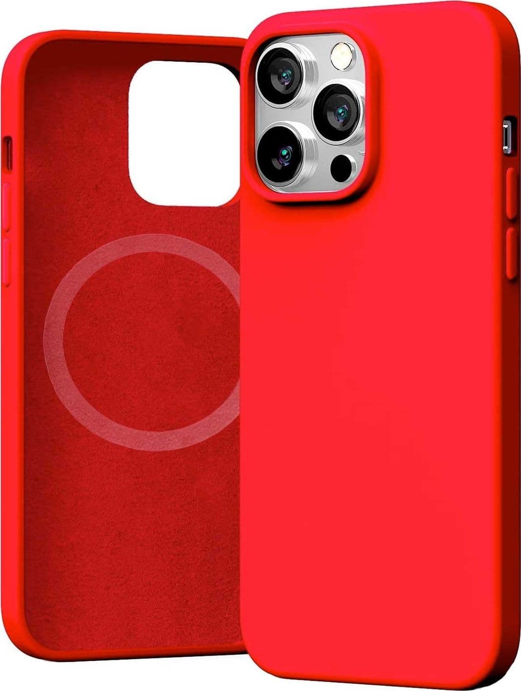 cover  silicone iphone 13 rossa compatibile magsafe