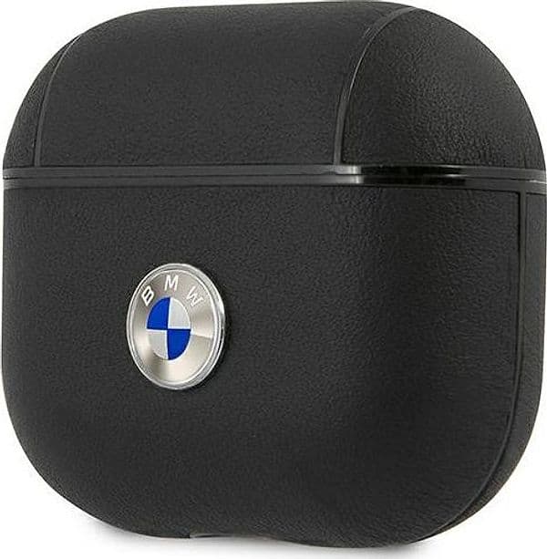 cover bmw airpods 3° generazione irivestito in pelle nero - 3