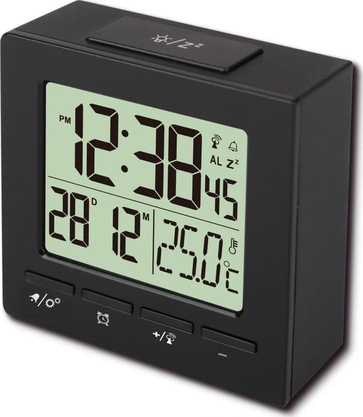 orologio radiocontrollato doppio allarme nero