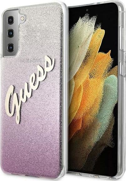 cover guess galaxy s21  plus glitter pink