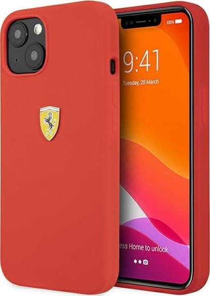 cover ferrari iphone 13 mini silicone rosso