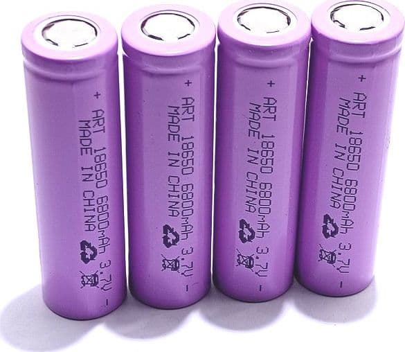 4 BATTERIE 18650 3,7V 6800mAh LITIO TESTA PIATTA SALDARE RICARICABILE PACCO BATTERIA TORCIA – viola