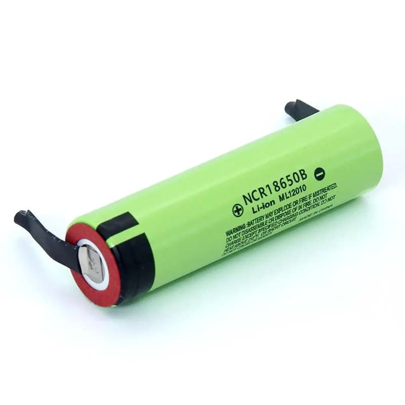 18650 Panasonic 3400mAh Pila batteria Litio 3.7V linguette a saldare lamelle - 2