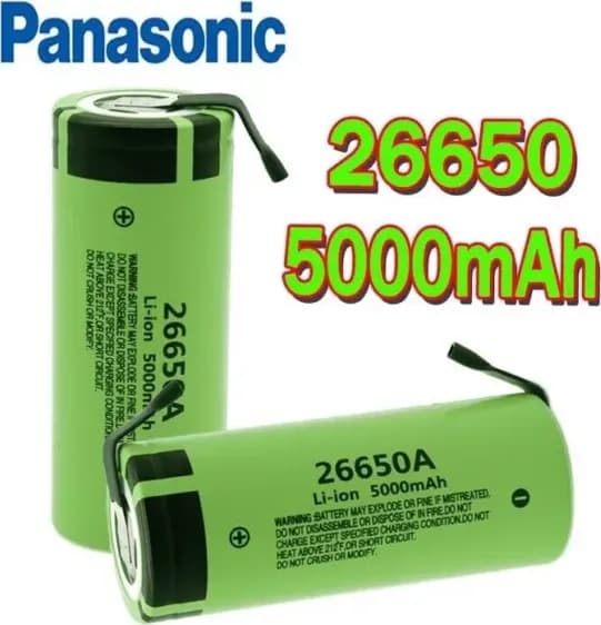 Batteria 26650 Litio Ricaricabile Panasonic Batteria Lamella Pacco 3.7V 5000mAh – verde