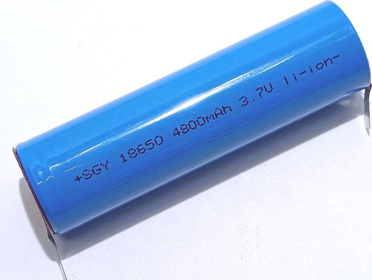 1 Pila Batteria 18650 3.7V 4800mAh Litio Ricaricabile Linguette Paglietta saldare - 2
