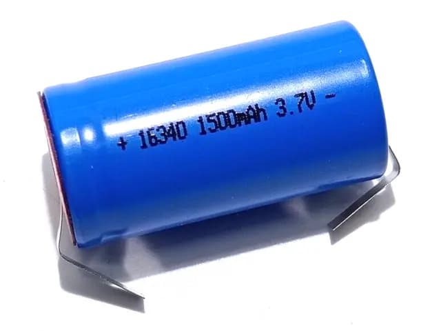 BATTERIA 1500 mAH CR123A LC16340 LITIO LAMELLA SALDARE 3,7V RICARICABILE - 2