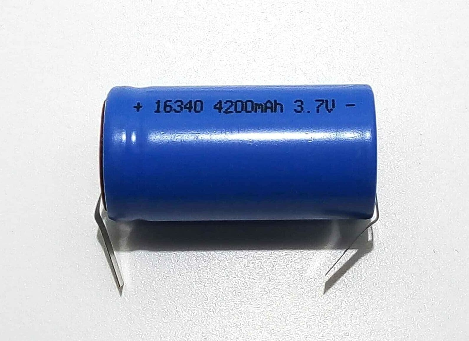 BATTERIA 4200 mAH CR123A LC16340 LITIO LAMELLA SALDARE 3,7V RICARICABILE – blu