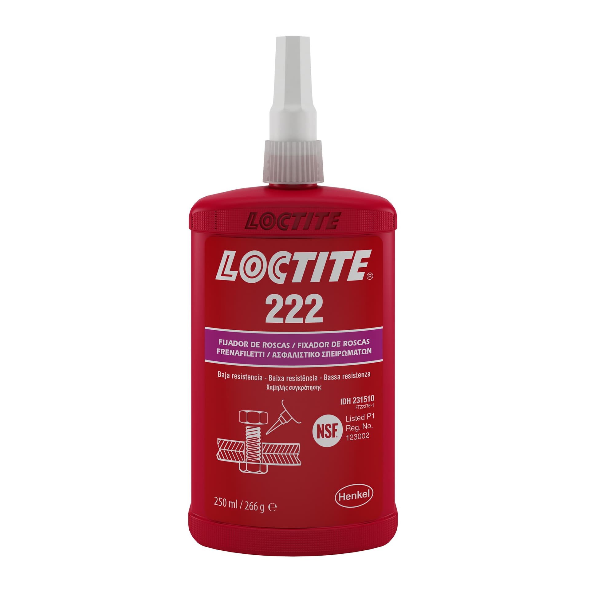 LOCTITE 222 COLLA ADESIVO FRENAFILETTI BASSA RESISTENZA 50ML ALLUMINIO OTTONE - 3