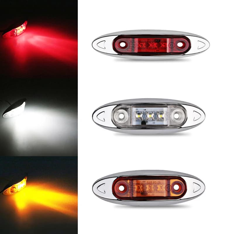 1 Fanalino Luce Laterale Bianco Fanale Ingombro Led 12-24V Posizione Camper Camion Caravan - 3