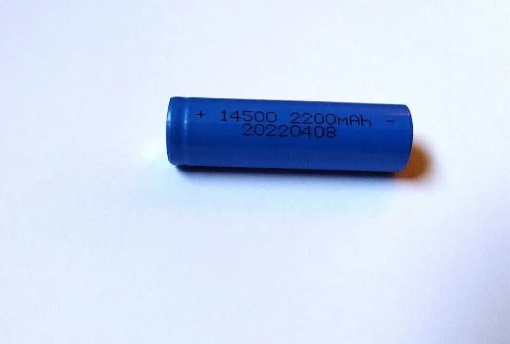 BATTERIA14500 LITIO 2200MHA 3.7V PILA RICARICABILE HZS TORCIA SOFTAIR TRAPANO TESTA PIATTA - 2