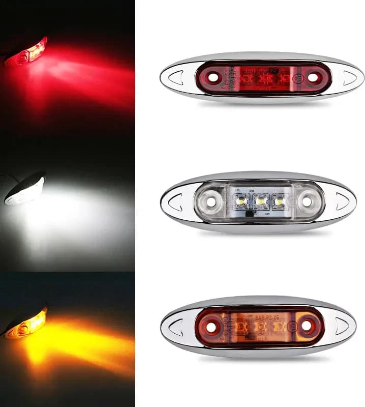 1 Fanalino Luce Laterale GIALLO Fanale Ingombro Led 12-24V Posizione Camper Camion Caravan – rosso