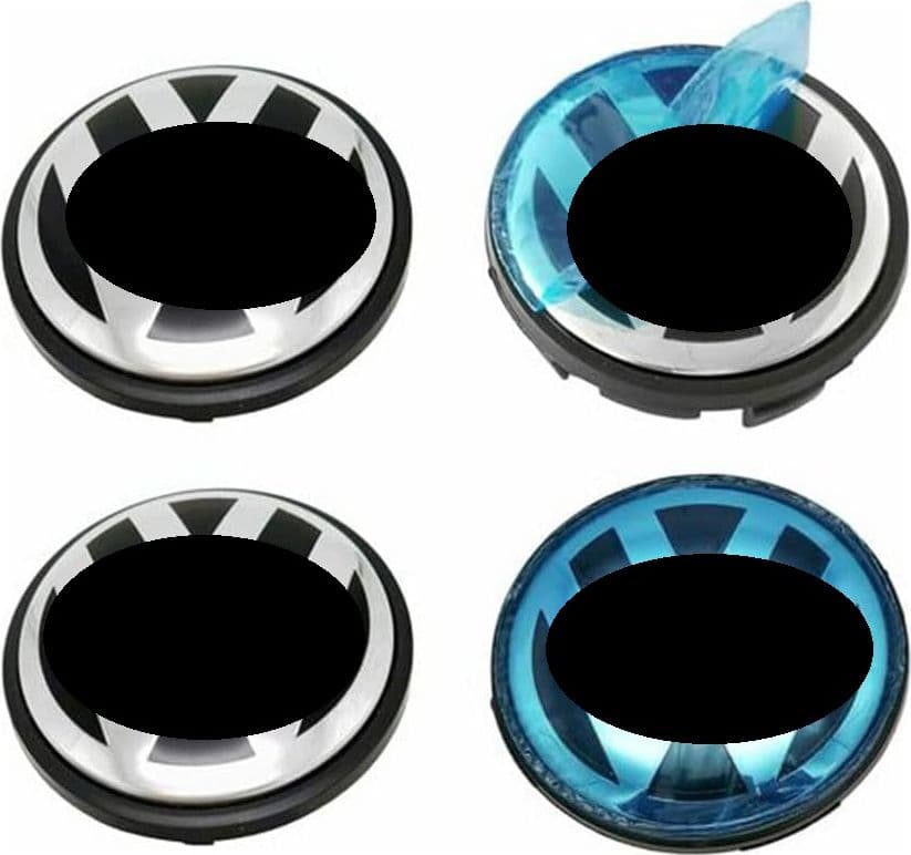 4 Tappi Volkswagen mozzo Cerchi in Lega Coprimozzo 65mm Borchie - 3