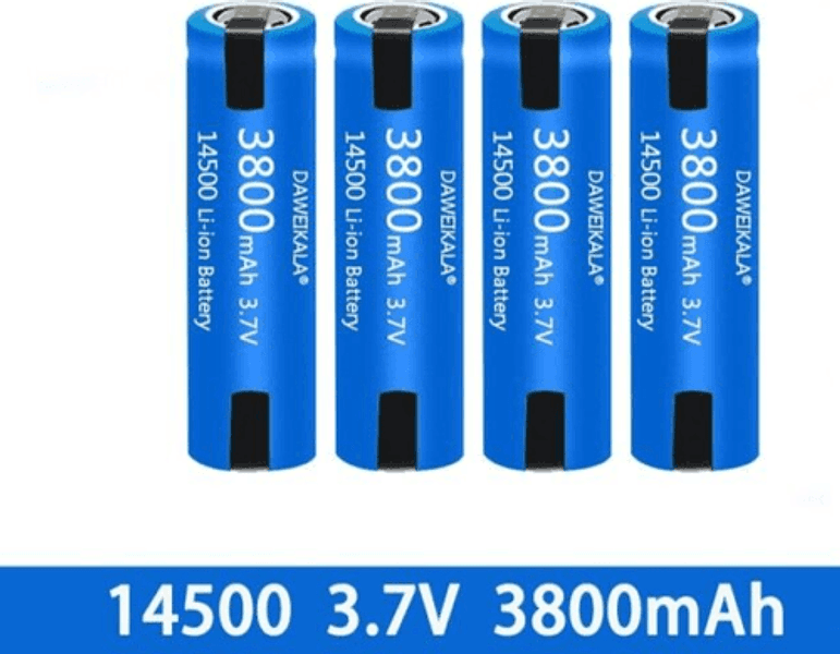 BATTERIA 14500 3800mAh 3.7V HZS LITIO SALDARE LAMELLA RICARICABILE PACCO BATTERIA RICAMBIO - 2