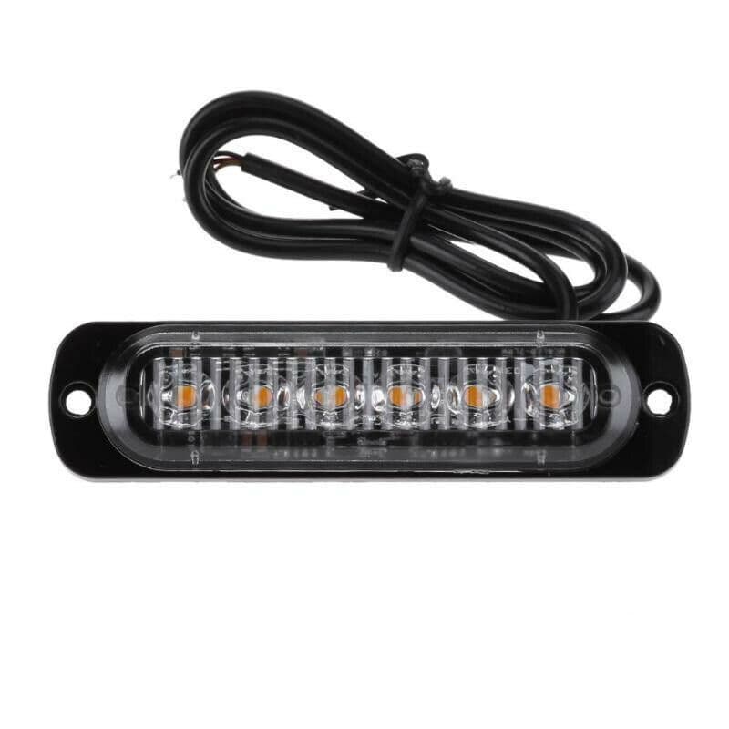 Luce led Stroboscopico 18W 6 led Bianco 6000K 12-24V Tuning Strobo Emergenza Luci Diurne Lampeggiante Soccorso Barca Trattore Trasporti - 4