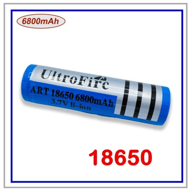BATTERIA LITIO 18650 3.7V 6800 mAh PILA RICARICABILE TESTA ALTA TRAPANO TORCIA PACCO BATTERIA - 3
