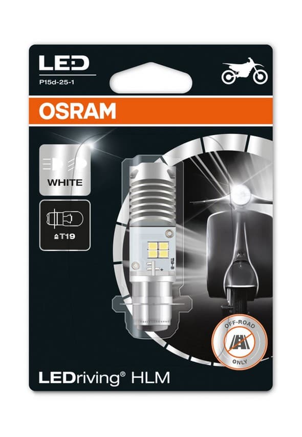 H6 LAMPADA LED OSRAM T19 BIANCO GHIACCIO 6000K RICAMBIO MOTO SCOOTER 60W - 2