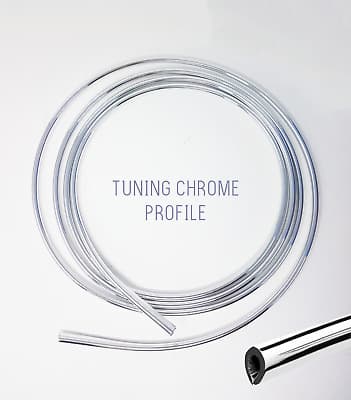 profilo Paracolpi portiera Auto CROMO  cromato argento Universale protezione porte tubo a U 5MT - 2