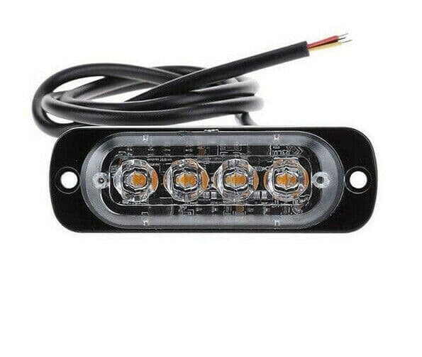 Luce ingombro 4 LED 2W Flash Strobo Emergenza 12-24V 6000K camion furgone auto - 3