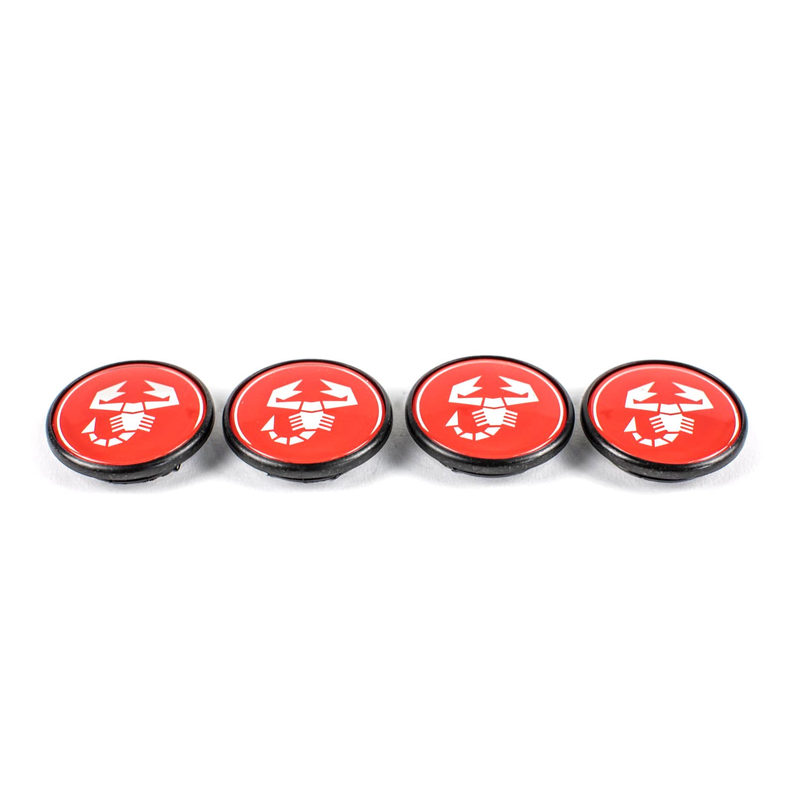 SET 4 Tappi coprimozzo ROSSO FIAT 500 ABARTH FIAT PUNTO Cerchi in Lega Coprimozzo da 60 mm Borchie compatibili - 2
