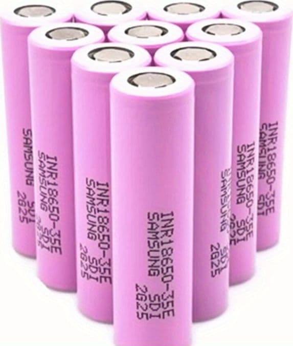 6 PEZZI 18650 SAMSUNG 3,7V INR-35E 3500mAh SVAPO TESTA PIATTA BATTERIA SALDARE LITIO – rosa