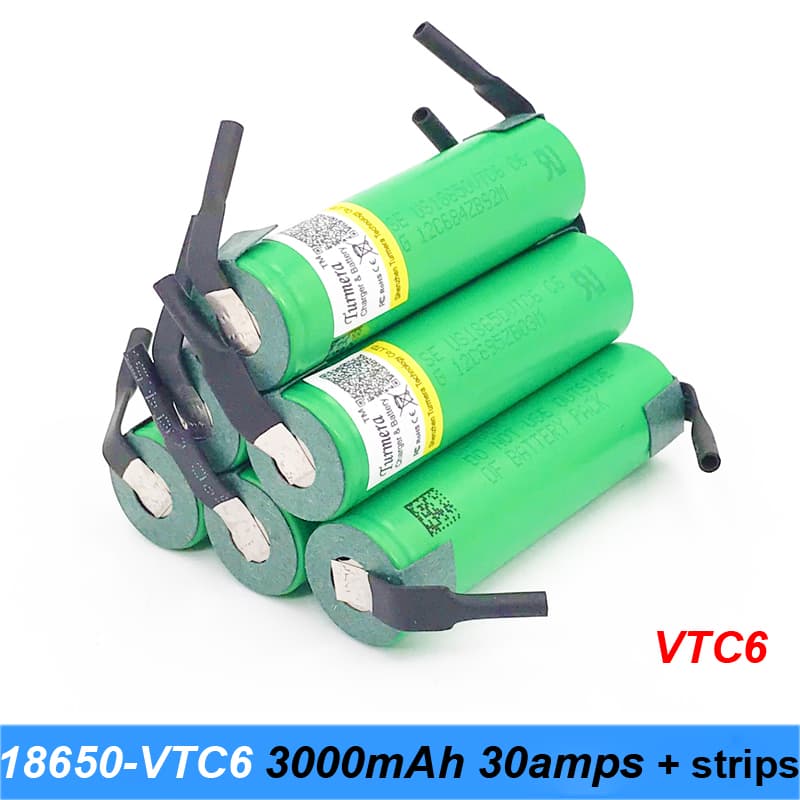 6 BATTERIE 18650 3,7V SONY VTC6 3000mAh LAMELLA SALDABILE RICARICABILE - 1