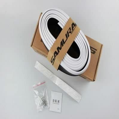 SPOILER SAMURAI LAMA LABBRO AUTO ADESIVO UNIVERSALE PROTEZIONE GOMMA TUNING BIANCO 2,5MT - 2
