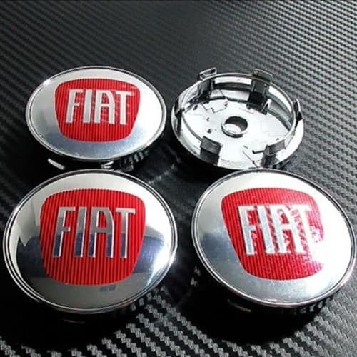 Fiat Coprimozzo 60mm SET 4 Tappi Borchie Compatibili Cerchi in Lega Tipo Panda Punto Bravo doblò - 2