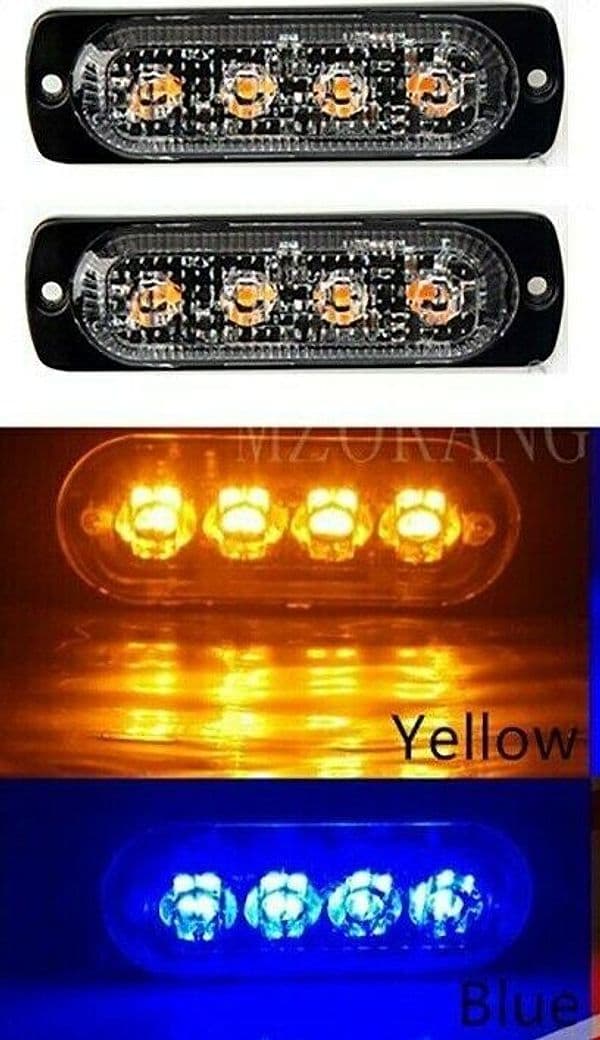 LAMPEGGIANTE LED GIALLO E BLU 12-24V SOCCORSO ANTICENDIO PROTEZIONE CIVILE