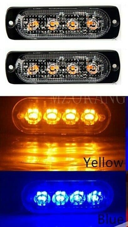 LAMPEGGIANTE LED GIALLO E BLU 12-24V SOCCORSO ANTICENDIO PROTEZIONE CIVILE - 3