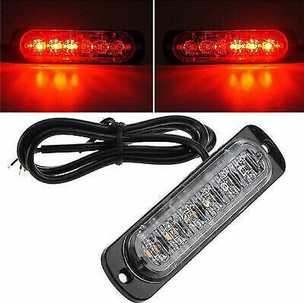 Luce strobo LED 6 ROSSO 18W Rimozione Pulizia Strade Macchine agricole