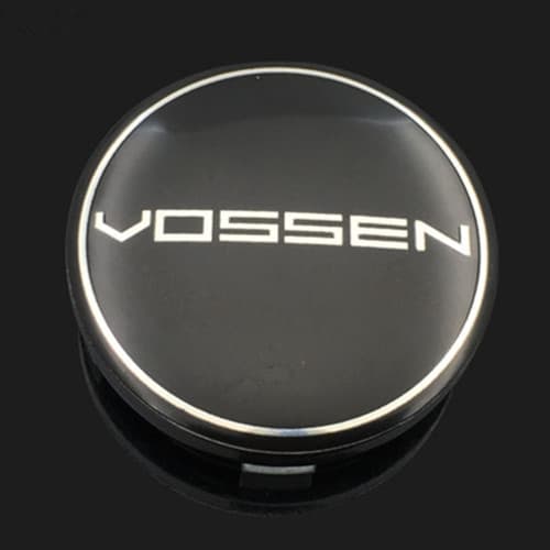 4 TAPPI COPRIMOZZO VOSSEN NERO COMPATIBILI MOZZO 68MM RUOTE CERCHI IN LEGA TUNING AUTO - 2
