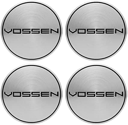 SET TAPPI COPRIMOZZO VOSSEN SILVER CROMATO COMPATIBILI 68MM RUOTE CERCHI IN LEGA  TUNING - 2