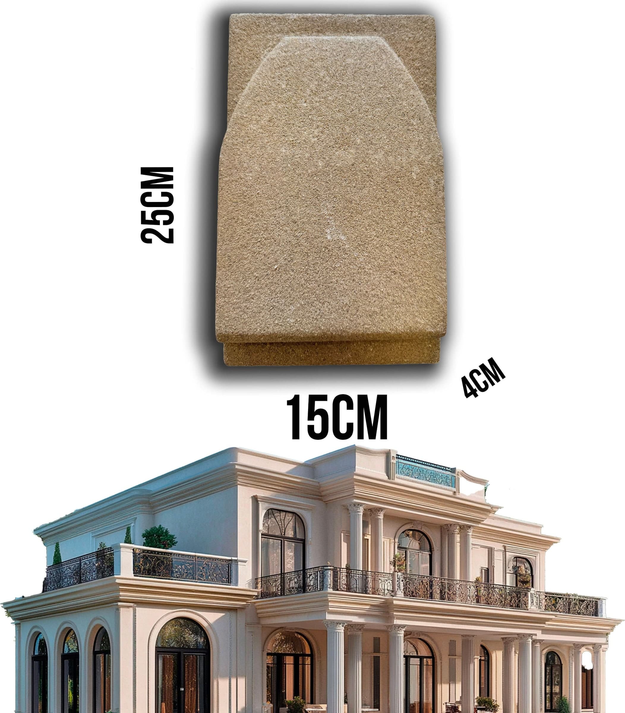 9,99pz *** STOCK *** Fregio capitello cimasa per esterno in xps resinati 15x25x4cm PD04-15