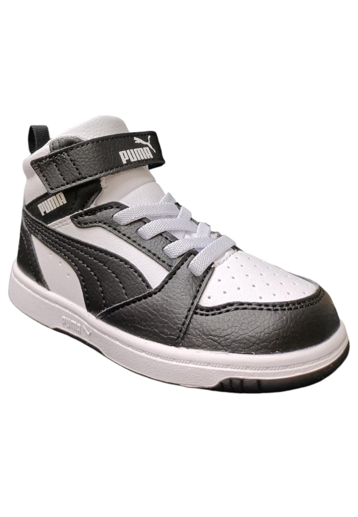 Scarpe sneakers Bambini e ragazzi PUMA REBOUND  bianco-nero 20-35 velcro/36-39 laccio in Ballerine Scarpetteria Gica - Trani, commercioVirtuoso.it
