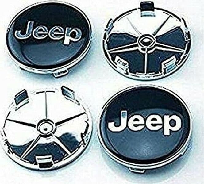 SET 4 Tappi Coprimozzo JEEP 68mm Compatibile Renegade Compass Wrangler Cerchi in Lega Auto Tuning – argentato
