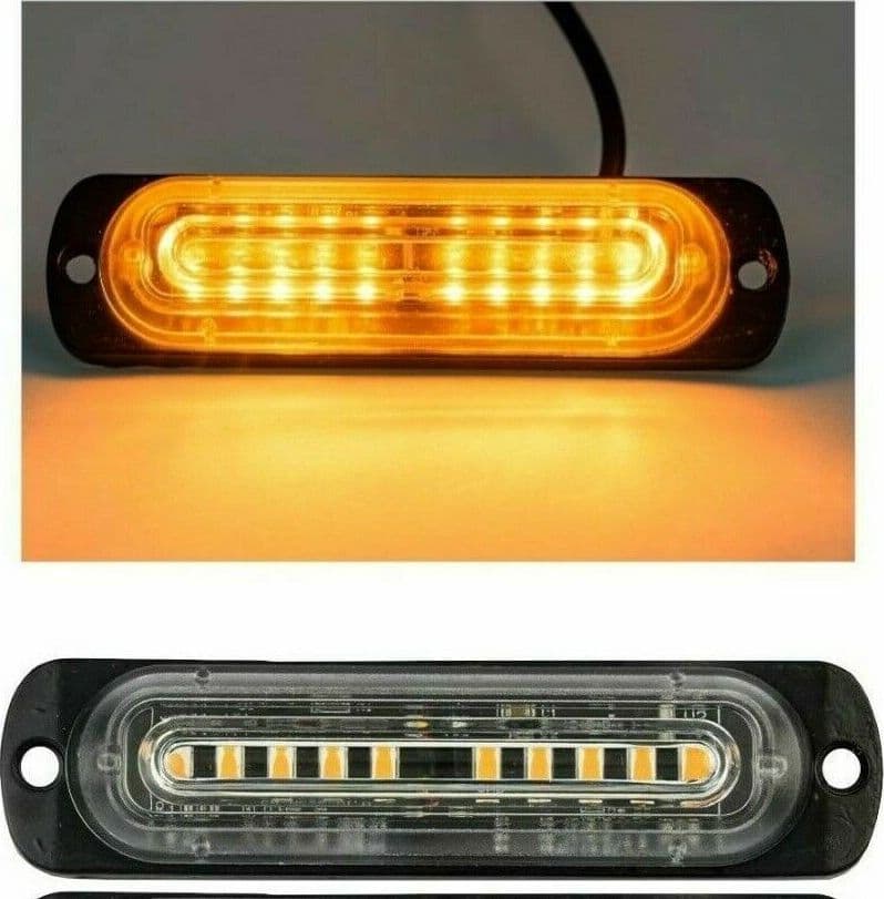 Lampeggiante GIALLO strobo 10 Led 18W Carro Attrezzi Soccorso Stradale Camion – arancione