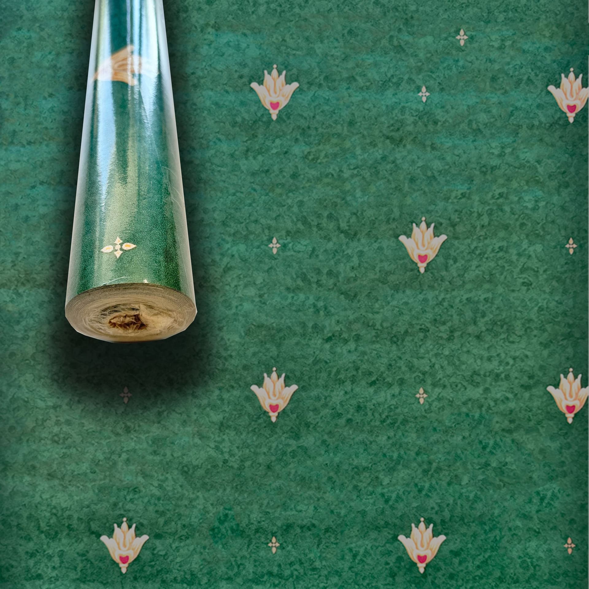 SUPER STOCK €0,56 al mq  - Rotolo da 5,2mq (10x0,52mt) di Carta da Parati vinilica Top Quality lavabile GREEN ENGLAND - Eternal Parquet