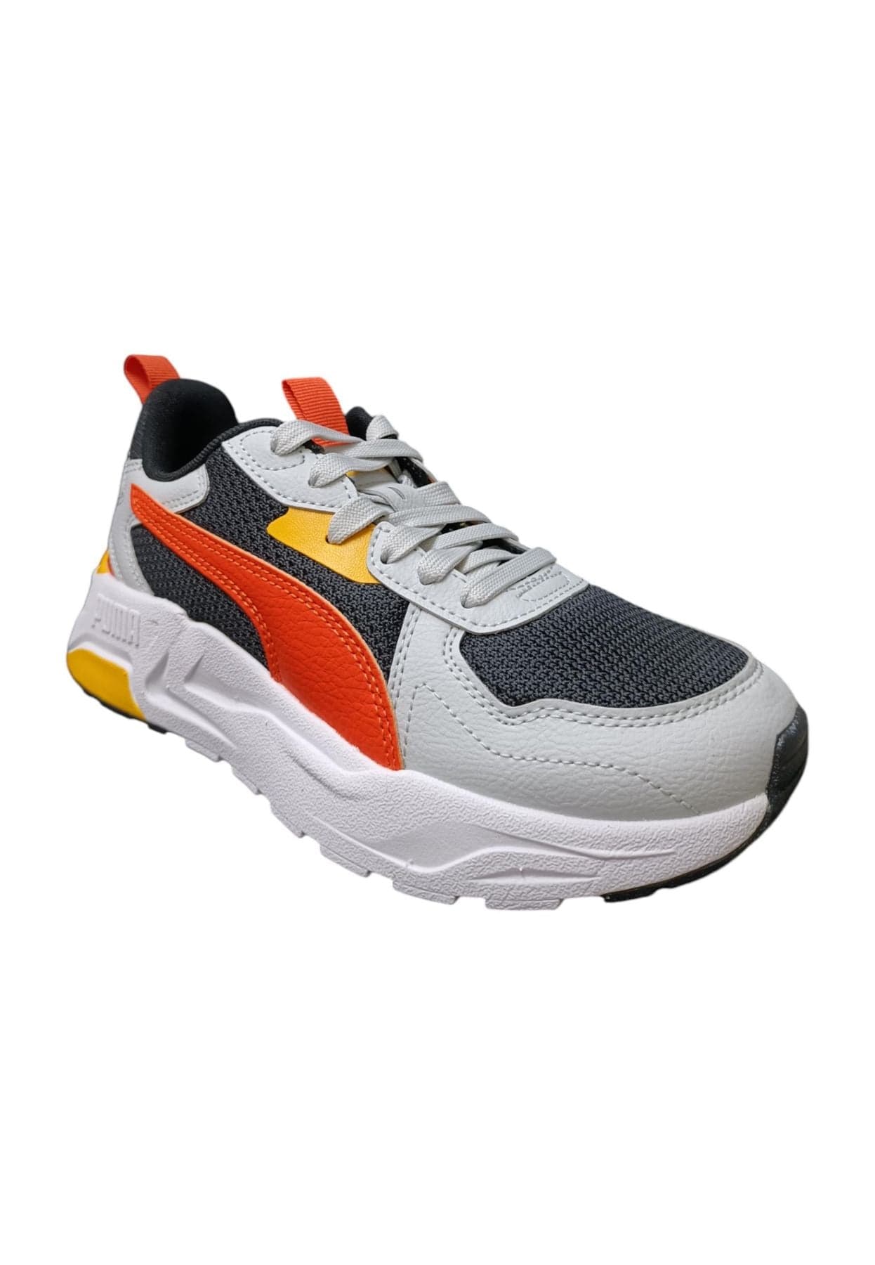 Scarpe sneakers Bambini e ragazzi PUMA TRINITY  grigio-rosso-nero-giallo 20-35 velcro/ 36-39 laccio in Ballerine Scarpetteria Gica - Trani, commercioVirtuoso.it