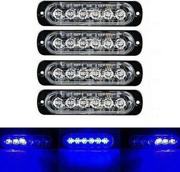 faretto Lampeggiante Led Blu Strobo 18W Emergenza Luci Tuning Soccorso 12-24V - 2