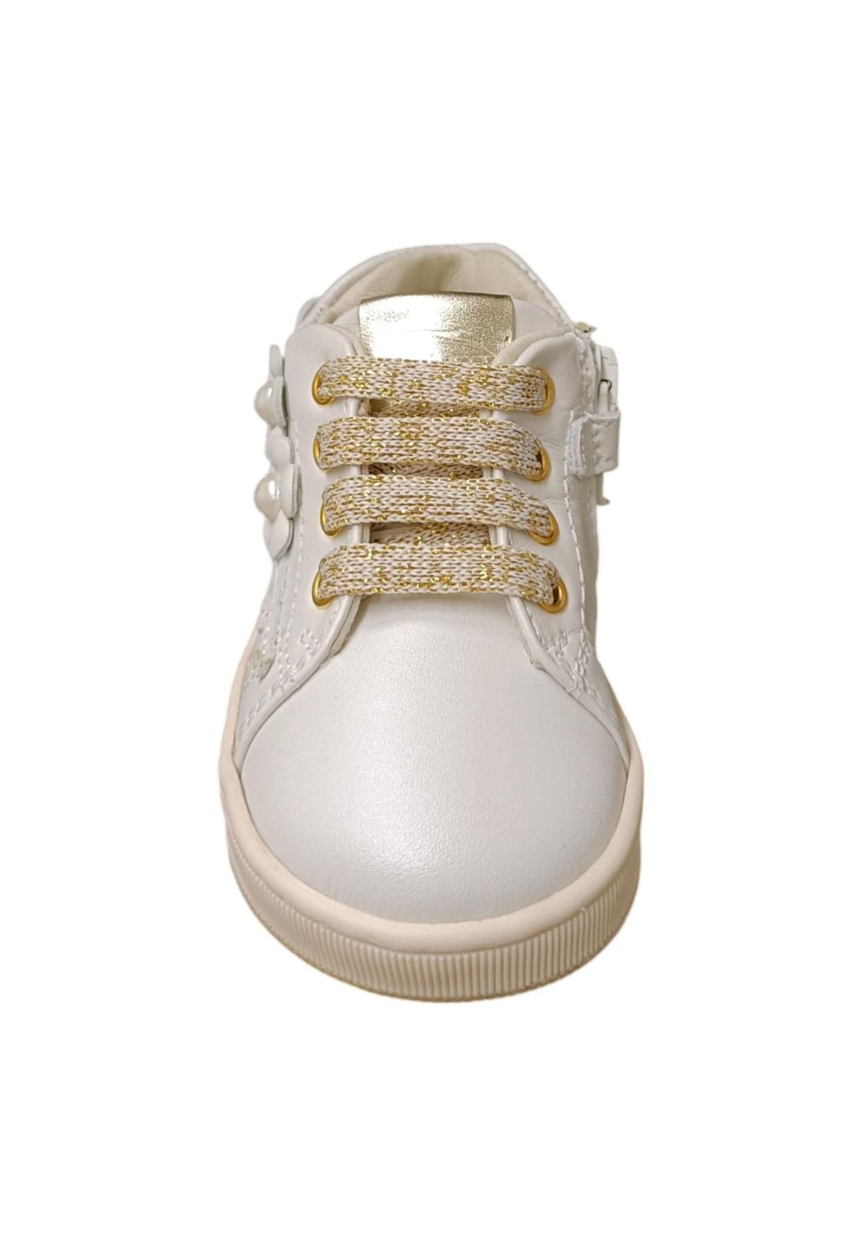 Scarpe sneakers bambina balducci cita  bianco-oro laccio e zip laterale in Ballerine Scarpetteria Gica - Trani, commercioVirtuoso.it