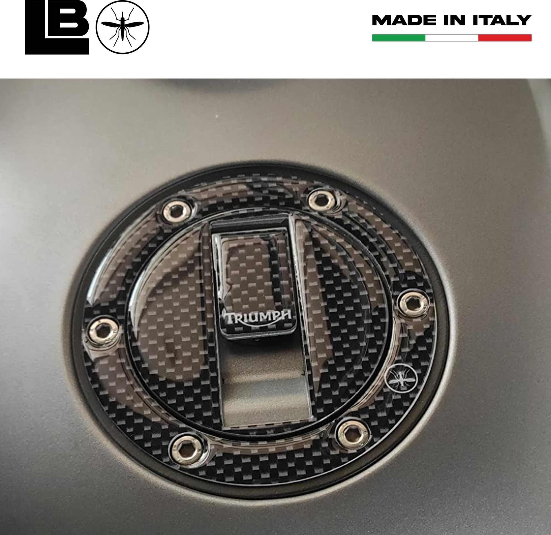 Protezione Graffi Tappo Serbatoio Triumph Adesivi In Resina 3D Carbonio per Moto - 4